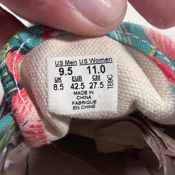 Vans Authentic Low Top Sneakers - Flamingo Tropical Print Canvas - Men’s 9.5 - Picture 9 of 16